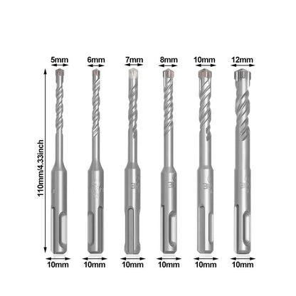 1Pcs 5/6/7/8/10/12mm Concrete SDS Plus Drill Bit 110mm 160mm 4 Cutters Electric Hammer Drill Bit Cross Tips Round Shank