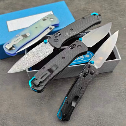 Outdoor Pocket Knife - BM 535/ 533-3 AXIS Multifunctional Folding Knife, Utility Folder Tools, Carbon Fiber/ G10 Handle, with Pocket Clip, for Camping, Adventure Exploration, Hiking, Portable Fruit Cutter