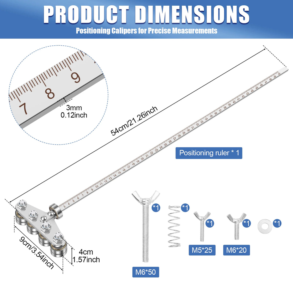 Circular Saw Guide Rail 0-50cm Stainless Steel Adjustable Straight Cut Guide Adjustable Durable for DIY, Carpentry Precision Cut