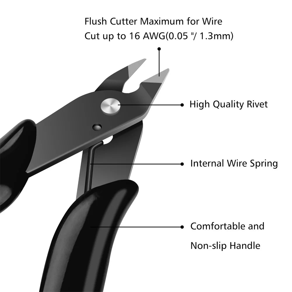 Mini Pointed Nose Pliers Model Pliers,1 Pair,Wire and Cable Cutter,Metal,Horizontal Pliers,Convenient, Durable and Reliable Tool