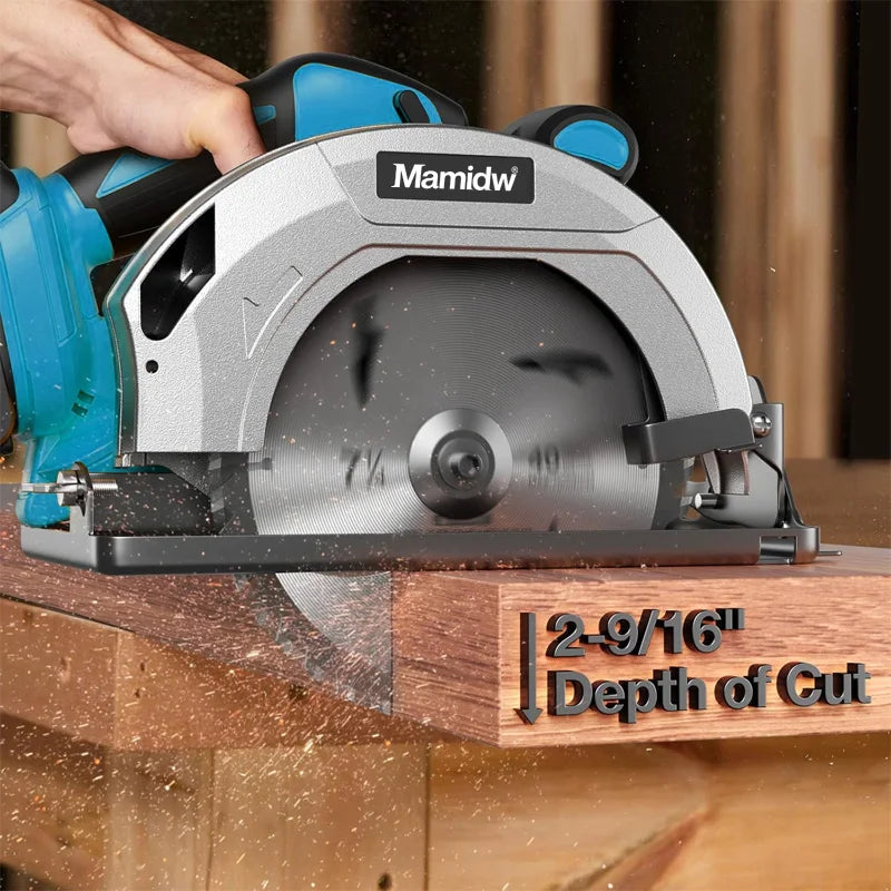 7Inch Brushless Circular Saw 5000RPM Cordless Handheld Adjustable Cutting Depth Woodwork Saw For Makita 18V Battery Pin