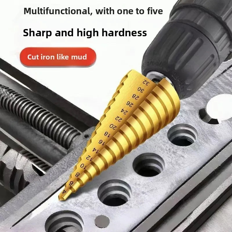HSS Step Drill Bit 4-12mm 4-20mm 4-32mm Hex Titanium Cone Hole Cutter Multifunction Reamer Plate Iron Aluminum Plate Drilling Me