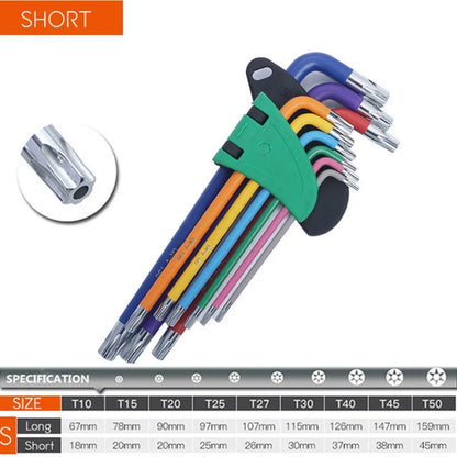 Allen Key Set L Wrench Kit For Allen Screw 9PCS Long Arm Hex Key Set 1.5mm To 10mm Hexagon Spanner Hand Tools For Bicycle Repair
