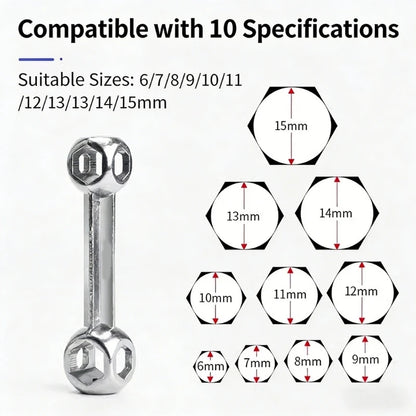 Multi-Purpose 10-in-1 Portable Hex Wrench Set, Mini Hexagonal Repair Tool for Bicycle and General Hardware Screw Work