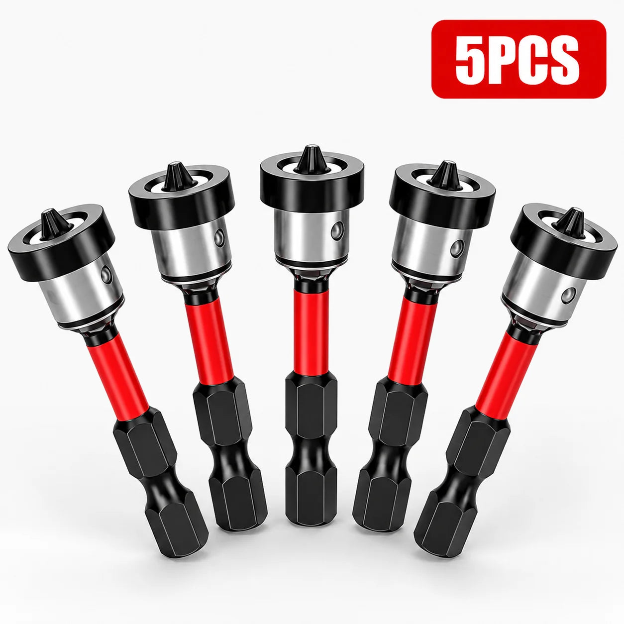 1/3/5pcs Magnetic Screwdriver Bit Setter, PH2 Positioning Bits, 1/4" Hex Shank for Drywall Plasterboard Screw Installation Tools