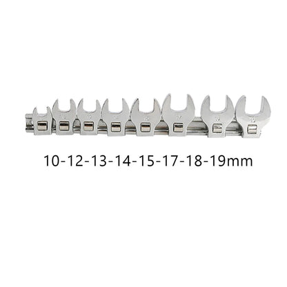 3/8 Inches Nut Crowfoot Wrench Set Horn Wrench Head Square Head Hardware Tool Wrench 8-piece Set of Imperial Bullhorn Wrenches