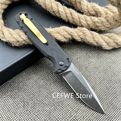 Premium BM 4300BK-02 CLA EDC Pocket Folding Knife D2 Steel Non-slip G10 Handle with Clip Daily Carry EDC Outdoor Camping Gear