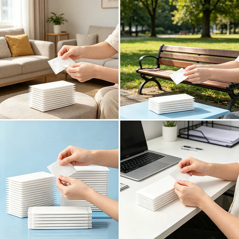 20/50/100PCS Disposable Wet Wipes Travel Camping Fitness Disposable Individually Packaged Wet Wipe Portable Detailing Clean Tool