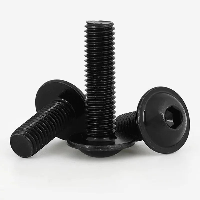 ISO 7380-2 10.9 Grade High Tensile Black Carbon Steel Button Head Hex Socket Screw with Flange M5 M6 M8 Collared Bolt