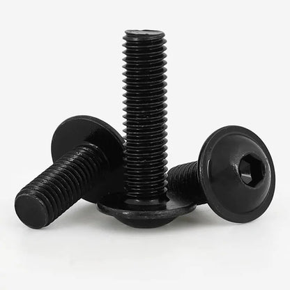 ISO 7380-2 10.9 Grade High Tensile Black Carbon Steel Button Head Hex Socket Screw with Flange M5 M6 M8 Collared Bolt
