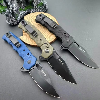 SEAL XR 8Cr13Mov Blade Outdoor Folding Knife Portable Camping Knives High Hardness Hiking Fishing Compact Knife Daily Utility Gear Wilderness Activities Essential Camping Climbing Portable Multitools Nylon Fiber Handle