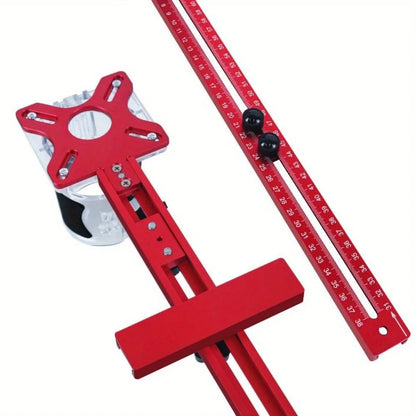 3-in-1 Aluminum Router Guide Jig, Adjustable Circle Cutting Tool for Woodworking, Multifunction Template for Cabinet Hardware