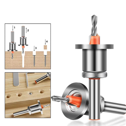 8mm Shank Countersink Drill Bit With Stop Alloy Head Taper Hole Step Drill For Wood Screw Installation Woodworking Drilling