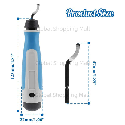 Deburring Tool Set NG1000 with 11 High Speed Steel Swivel Blades 360 Degree Rotary Head for Metal Resin Alu Copper Plastic PVC