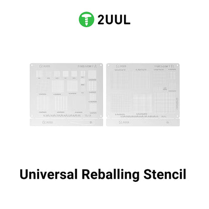 2UUL BG02 Universal Reballing Stencil AB BGA Reballing Stencil Kit Wide Compatibility Steel Mesh Solder Template