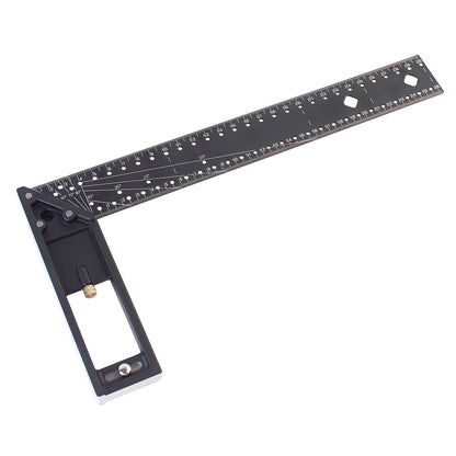 Woodworking Square Ruler - Right Angle Ruler Carpenter Square Layout Tool, Retractable Ledge, 30/40CM Multi-Angle Scribe Mark