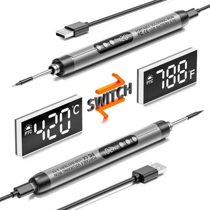 USB Rechargeable Mini Soldering Iron  Adjustable Temperature Soldering Tool with Accessories, Perfect for DIY Projects & Repairs
