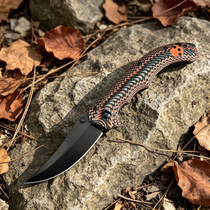 865 High Hardness Folding Knife G10 Handle Outdoor Hiking Wilderness Exploration Camping Cooking Barbecue Multi Functional Wear Resistant Practical Tool