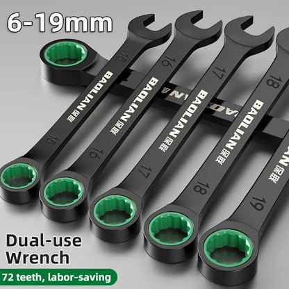 Dual-Purpose Wrench Fast Plum Blossom Ratchet Wrench Industrial Grade 72 Tooth Labor-Saving, Fast and Durable Dual-use Wrench