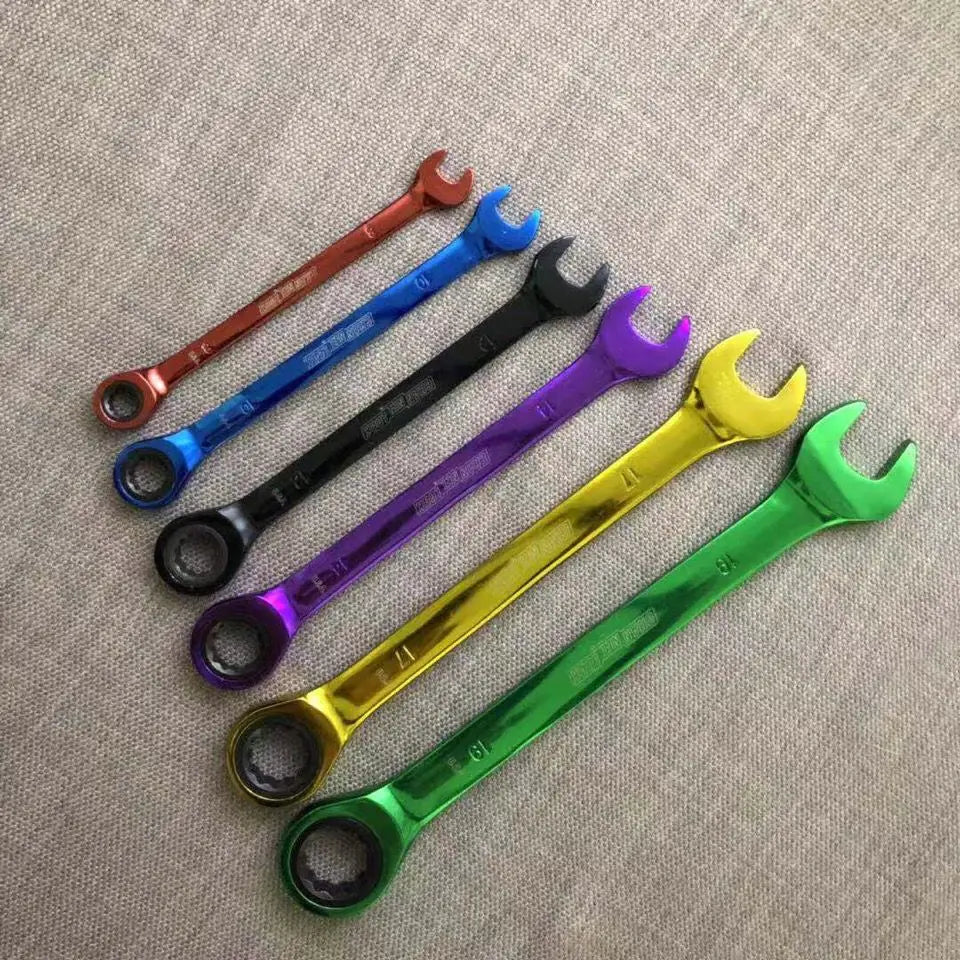 Multi-function Ratchet Wrenches Dual-purpose Open Movable Wrench Hex Key Hardware Hand Tools Accessories 8/10/12/14/17/19mm