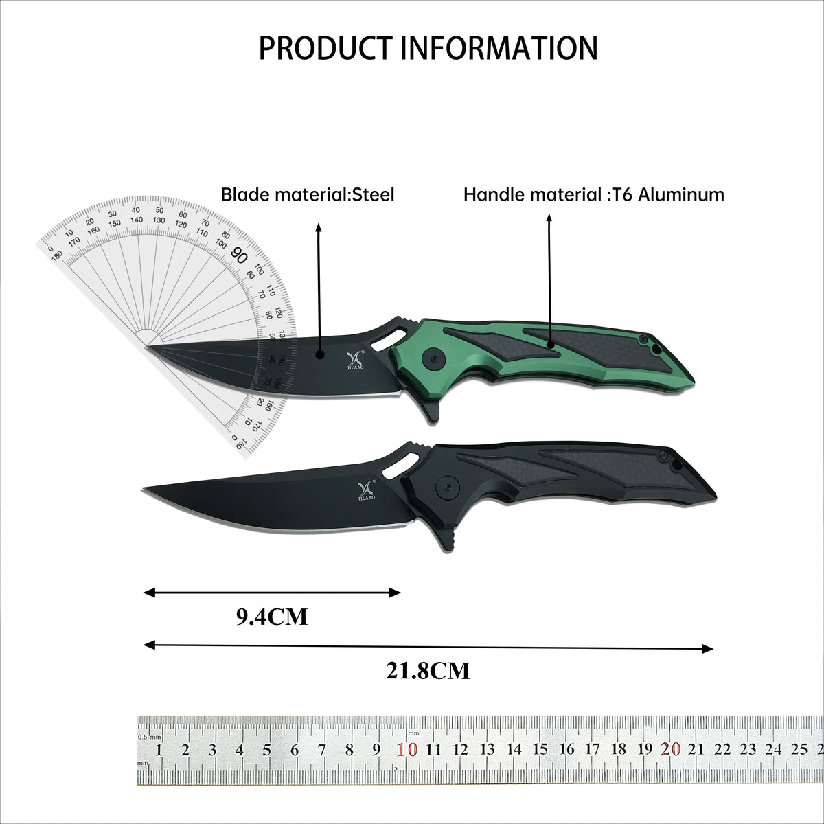 Huaao GC003 Folding Knife High Hardness Blade T6 Aluminum Inlaid Carbon Fiber Handle Jungle Exploration Wilderness Camping Outdoor Hiking Multi Functional Practical Tool