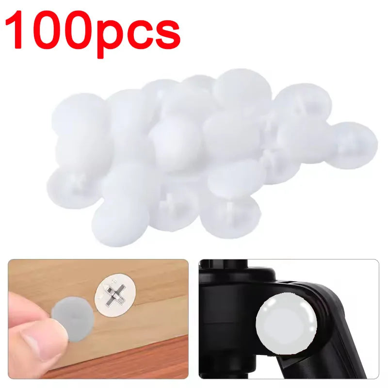 100 Pcs/bag Plastic Nuts Bolts Covers Exterior Protective Caps Practical Self-tapping Screws Decor Cover Furniture Hardware