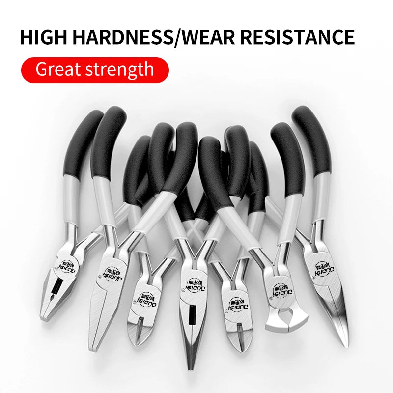 Mini Pliers Diagonal Pliers Round Bent Needle Nose Cutter Handcraft Beading Insulated Plier for DIY Small Jewelry Pliers Tools