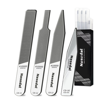 Nasedal 7Pcs Glass Files 320-10000 Grits Ultra Fine Mirror Sanding for Gundam Scale Model 3D Print Plastic Resin Polishing Tools