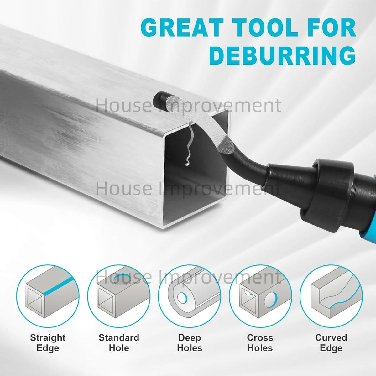 Deburring Tool Set with 11pcs High Speed Steel Swivel Blades Burr Removal Tool for Metal Resin PVC Pipes Copper Plastic Aluminum