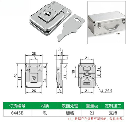 Box snap, nickel-plated iron lock snap, bag fastener, hook, wooden box and toolbox lock, fixed lock, hardware accessory