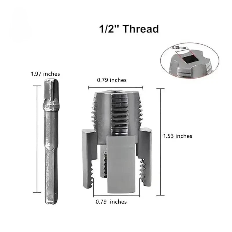 1Pc Pipe Thread Cutting Tool Integrated Internal & External Pipe Threading Tool Electric Drill Compatible PVC Pipe Threader Kit
