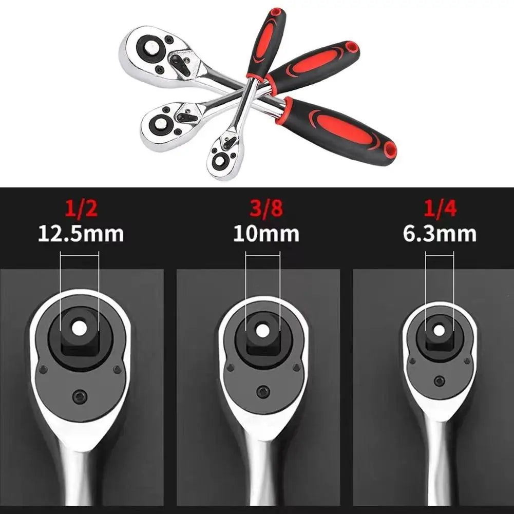1/4 Inch Ratchet Wrench 24 Tooth Drive Ratchet Socket Wrench Tool Multi-funtion DIY Hand Tool Auto Repair Hardware Tool 2026
