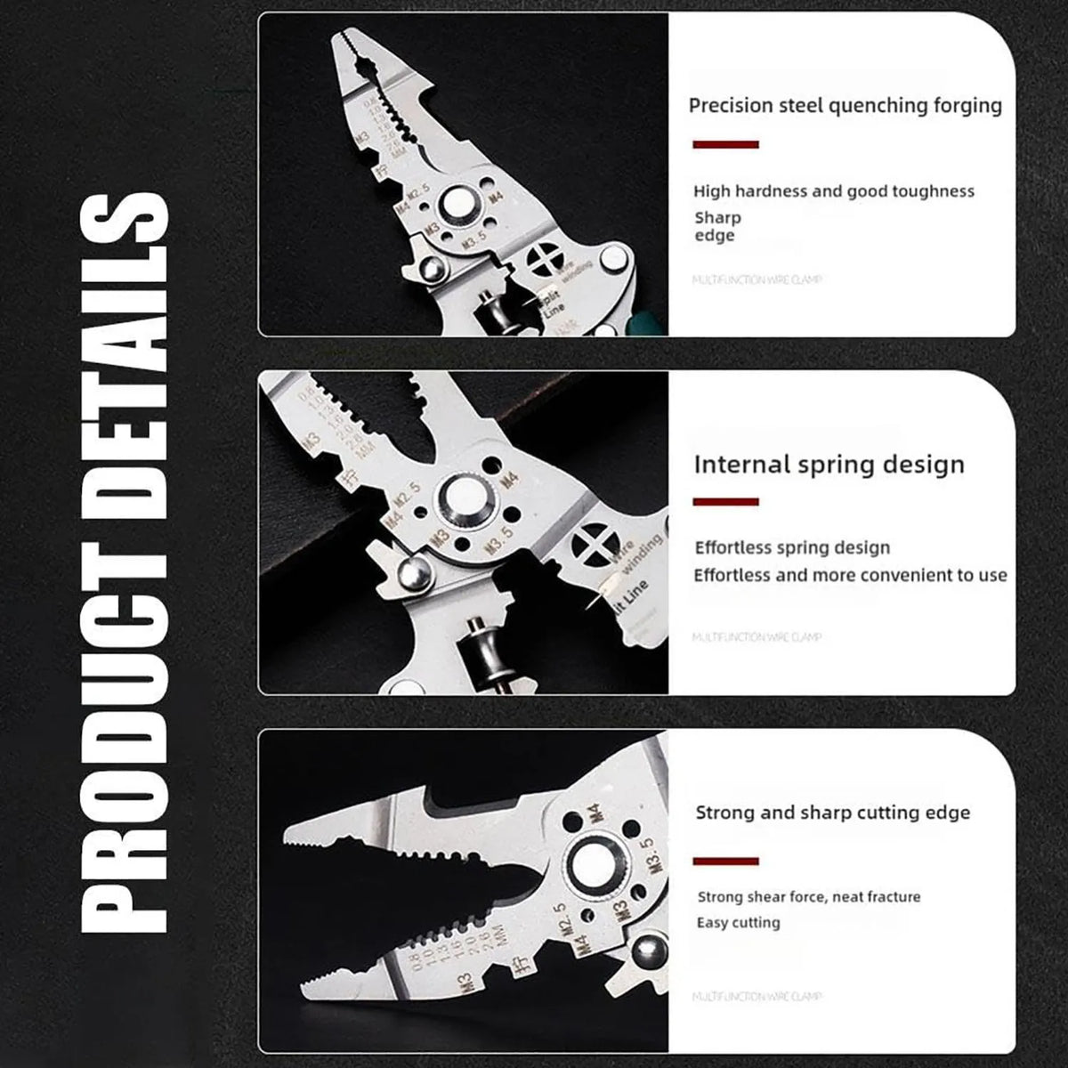 18 In1 Foldable Wire Stripper Multifunctional Plier With Crimper Cutter Shearing Screw Gripping For Electric Cable Portable Tool