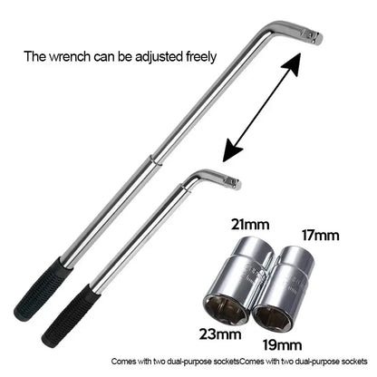 New Extendable Wheel Brace Wrench Telescopic with Socket Tyre Nut Set 17mm 19mm 21mm 23mm For Car Repairs Tools Kit
