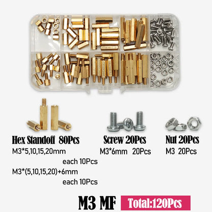 Brass M2 M2.5 M3 M4 PCB Standoffs Kit