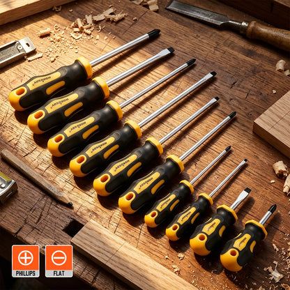 HORUSDY 11-Piece Magnetic Screwdriver Set Phillips Flat Head Tip with Magnetizer