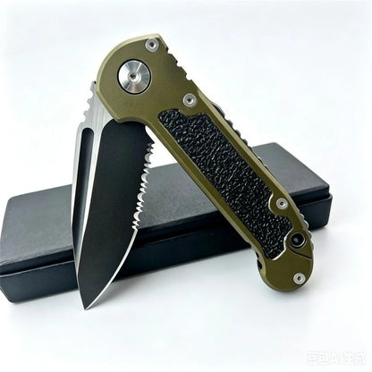 Gen III EDC Folding Pocket Knife D2 High Hardness Blade Sturdy Aluminium Handle with Pocket Clip One Hand Operation, Outdoor Fishing Camping Gear for Carry Daily
