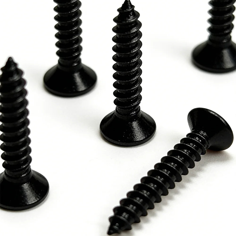 380 Black Self-Tapping Screws (6mm, 8mm, 10mm, 12mm, 14mm, 16mm, 18mm, 20mm), Wood Screw Locking Kit