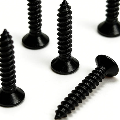 380 Black Self-Tapping Screws (6mm, 8mm, 10mm, 12mm, 14mm, 16mm, 18mm, 20mm), Wood Screw Locking Kit