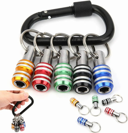 12PCS Bit Holders 1/4 Socket,Screwdriver Bit Holder for Impact Driver Drill Bit Keychain Extension Bar Quick Release Easy Change