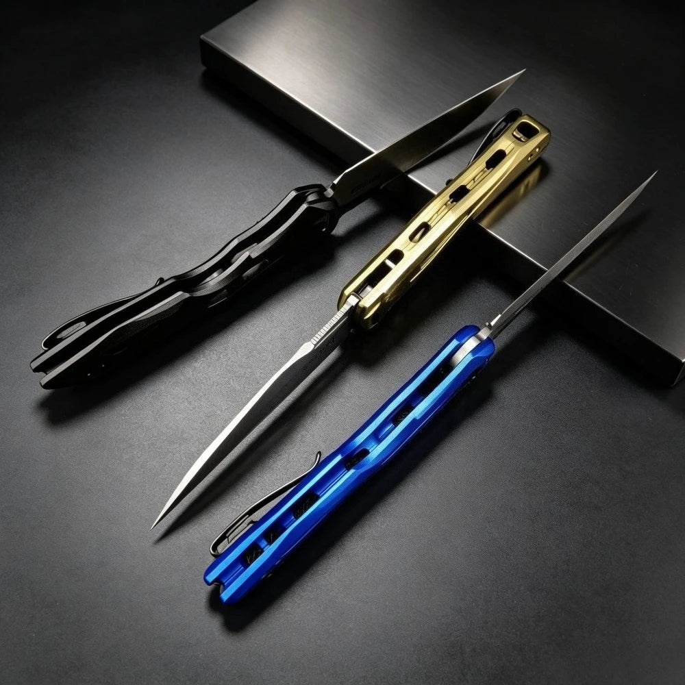 7650 Folding Knife CPM154 Blade Aluminum Handle EDC Portable Outdoor Multi-functional Practical Tool Hiking Camping Mountaineering Wild Exploration Carry Gear