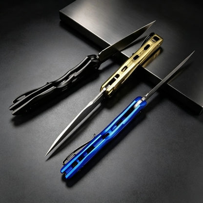 7650 Folding Knife CPM154 Blade Aluminum Handle EDC Portable Outdoor Multi-functional Practical Tool Hiking Camping Mountaineering Wild Exploration Carry Gear