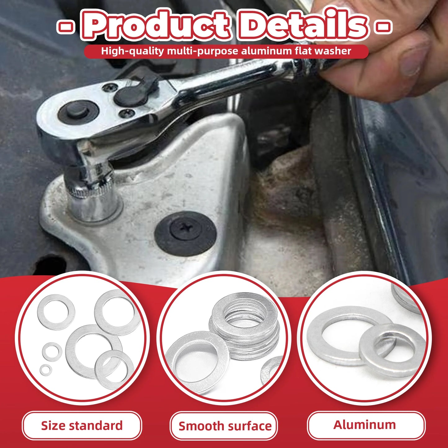 21 Sizes 474Pcs Aluminum Flat Washers Kit Metric Metal Washers Assortment for Automotive Plumbing Furniture Repair Hardware Fast
