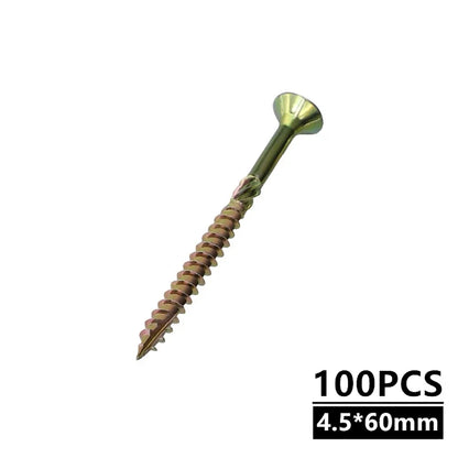 100Pcs/Pack 35mm 45mm 60mm 80mm Self-tapping Screw M5 Flat Head Torx T25 Screws Galvanized Woodworking Screws Hardware Tools
