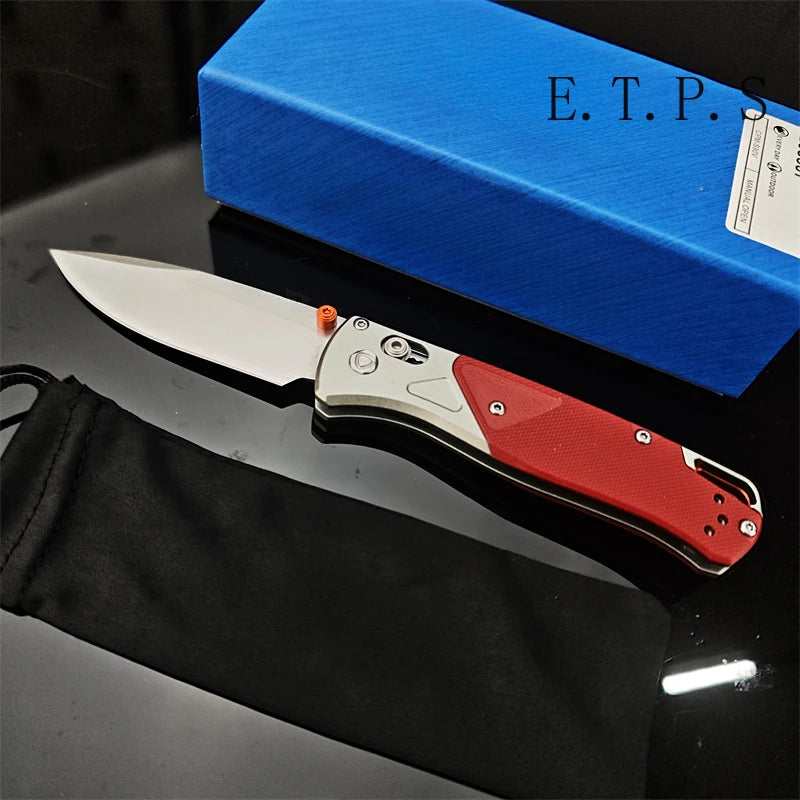 BM 535-09 Bugout AXIS Folding Knife Stonewashed Drop Point Blade Gray Aluminum Handles with G10 Outdoor EDC Tools Pocket Knives