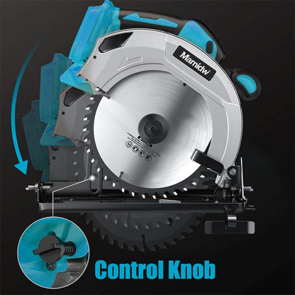 7Inch Brushless Circular Saw 5000RPM Cordless Handheld Adjustable Cutting Depth Woodwork Saw For Makita 18V Battery Pin