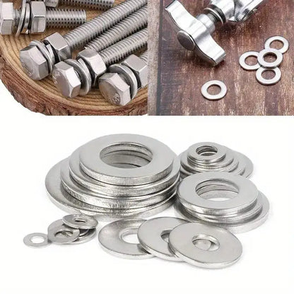 80-580pcs Aluminum Flat Washer Assortment Kit Aluminum Flat Washers M2 M2.5 M3 M4 M5 M6 M8 M10 M12 Washer Flat Ring Gasket Rings