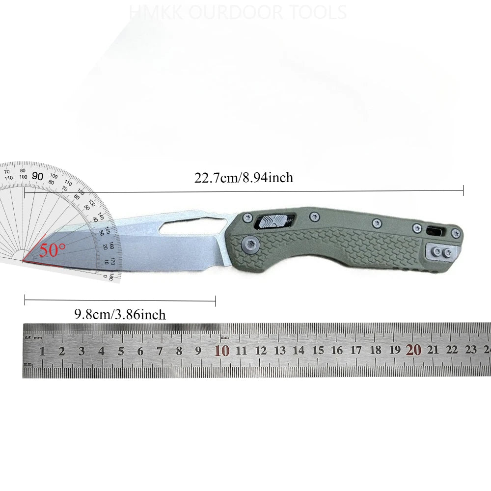 Folding Black Knife 8Cr13Mov Folding Pocket Knife, Ergonomic Nylon Fiber Handle EDC Tool for Outdoor Camping, Hiking Knife