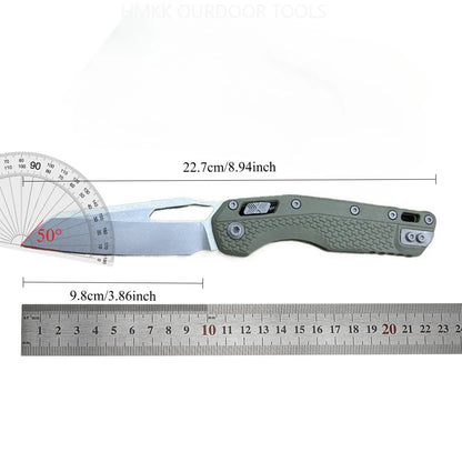 Folding Black Knife 8Cr13Mov Folding Pocket Knife, Ergonomic Nylon Fiber Handle EDC Tool for Outdoor Camping, Hiking Knife