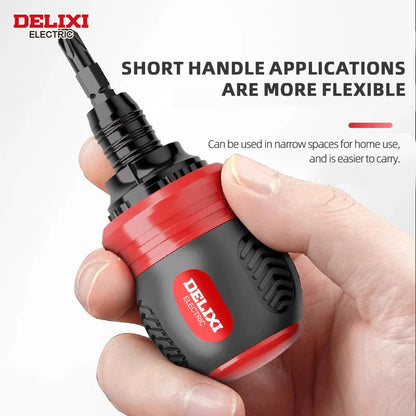 Screwdriver Set of 13 Pieces, Ratchet Set, Multi-functional Cross and Diagonal Use, Extendable, Mini , Household Manual Tool